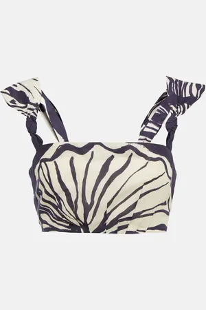 JOHANNA ORTIZ Into Nature printed cotton crop top