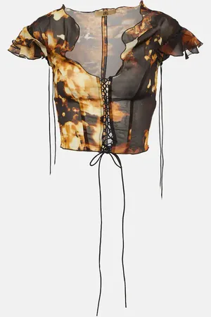 KNWLS Cutout silk-blend top