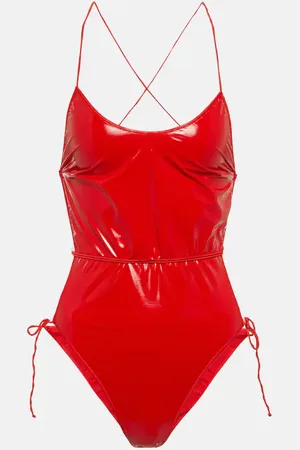 Oseree OsÃ©ree Glow latex lacÃ© swimsuit