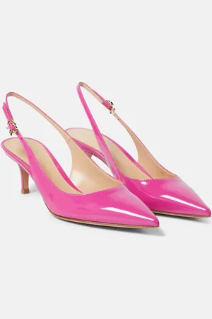 Gianvito Rossi Ribbon patent leather slingback pumps