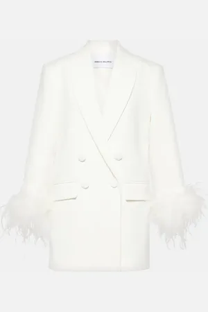 Rebecca Vallance Bridal Evelyn feather-trimmed blazer