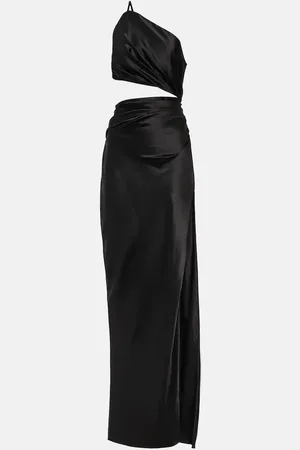 The Sei One-shoulder cutout silk gown