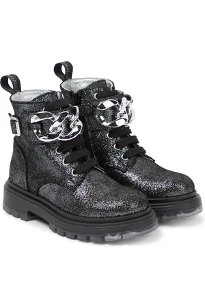 MONNALISA Chain-detail leather ankle boots