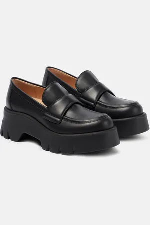 Gianvito Rossi Farren leather platform penny loafers
