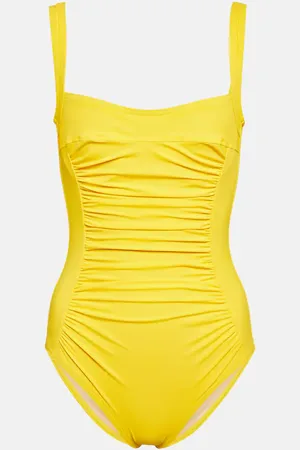 Karla Colletto Square-neck ruched swimsuit