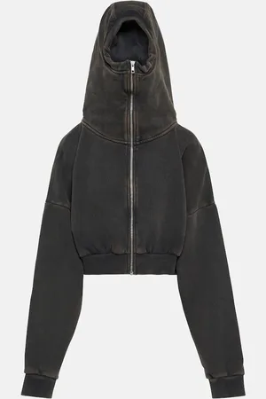 Entire Studios Cropped zip-up cotton hoodie
