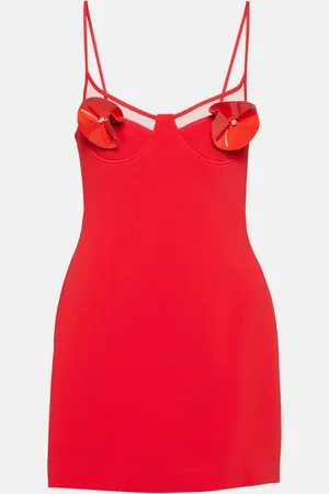 DAVID KOMA Floral-appliquÃ© minidress