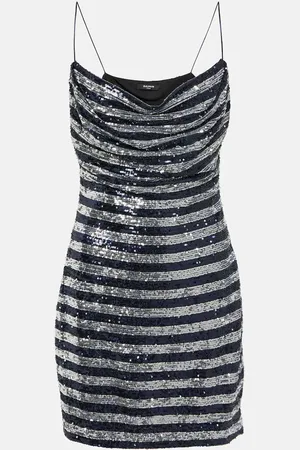 Balmain Sequined striped minidress