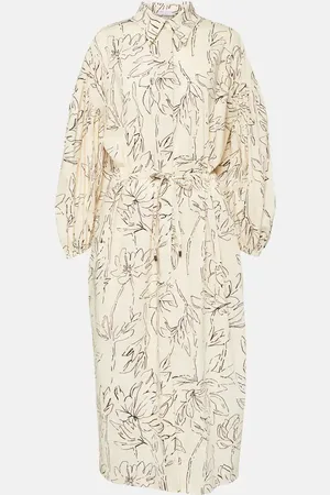 Brunello Cucinelli Printed cotton midi dress