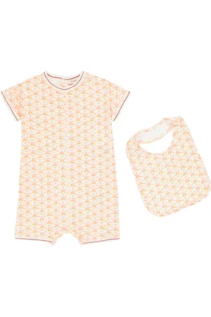 Caramel Baby Petersham cotton bodysuit and bib set