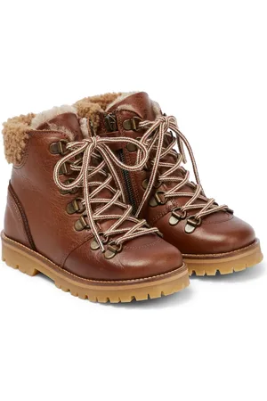 Petit Nord Shearling-trimmed leather ankle boots