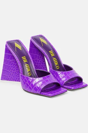The Attico Devon croc-effect leather mules