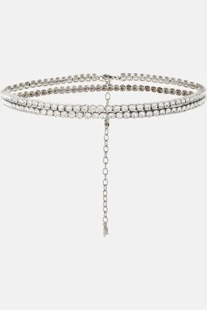 Amina Muaddi Crystal-embellished waist chain