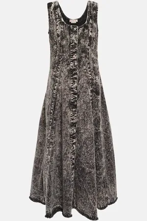 Marni Bleached denim midi dress