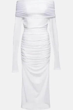Dolce & Gabbana X Kim ruched off-shoulder tulle midi dress