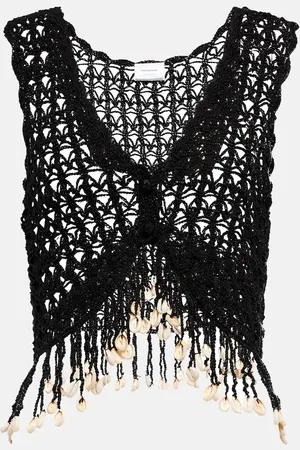 ANNA KOSTUROVA Fringed crochet crop top