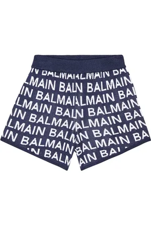 Balmain Logo intarsia cotton-blend shorts
