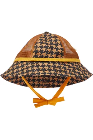 Mini Rodini Houndstooth cotton and mesh hat