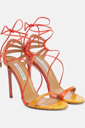 Aquazzura Bellissima 105 croc-effect leather sandals