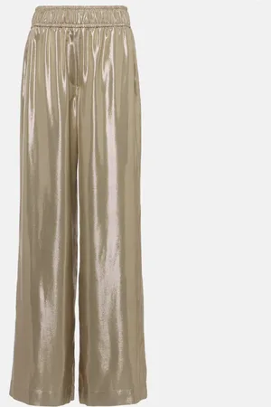 Brunello Cucinelli Metallic wide-leg pants