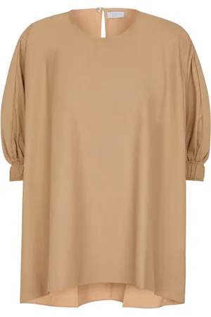 Deveaux New York Amal cotton-blend poplin top