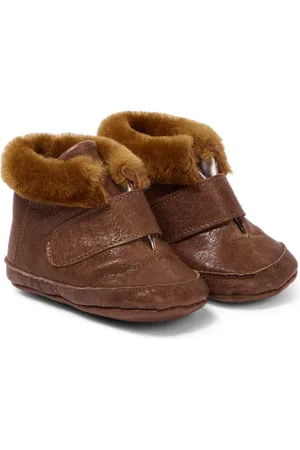 PèPè PÃ¨PÃ¨ Baby shearling-trimmed leather booties