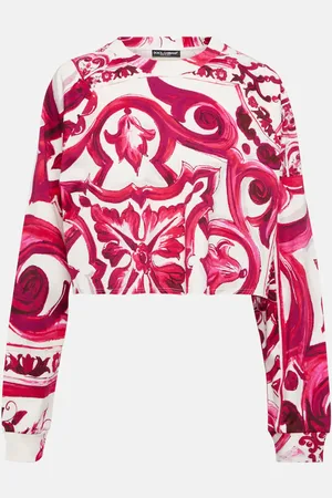 Dolce & Gabbana Majolica cropped cotton jersey sweatshirt