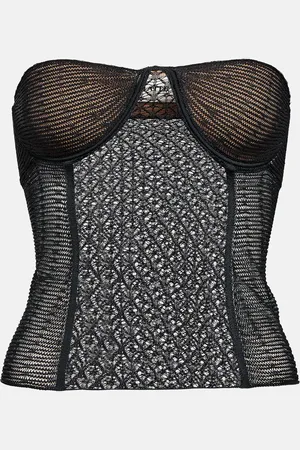 Khaite Lori lace-knit bustier