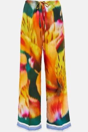 DRIES VAN NOTEN Floral wide-leg pants
