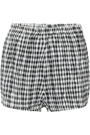 Khaite Hilary high-rise gingham shorts