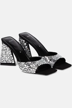 The Attico Mini Devon 85 embellished suede mules