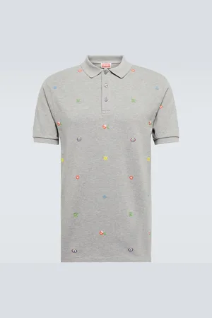 Kenzo Pixels embroidered cotton polo shirt