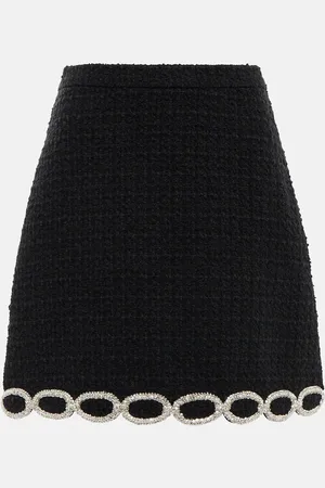 VALENTINO Embellished tweed miniskirt