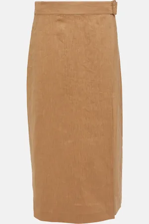 Vince Buckle linen-blend wrap skirt