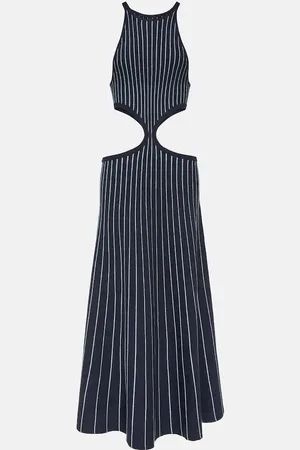 GABRIELA HEARST Tam striped cutout wool and silk maxi dress