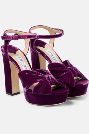 Jimmy Choo Heloise 120 velvet peep-toe pumps