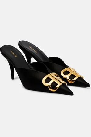 Balenciaga BB satin mules