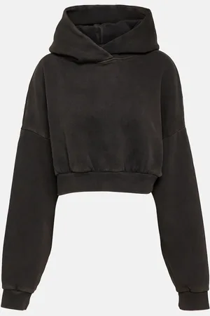 Entire Studios Cropped cotton fleece hoodie