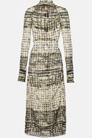 KNWLS Snake-print silk-blend midi dress