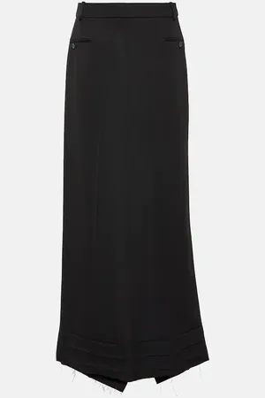 Balenciaga Mid-rise wool maxi skirt