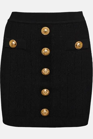 Balmain High-rise knit miniskirt