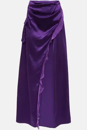 Didu Asymmetric silk satin maxi skirt