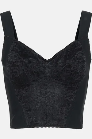 Dolce & Gabbana Lace-trimmed jacquard bustier