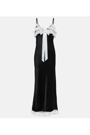 Black Sequin Halter Gown With Flower Detail – Rodarte