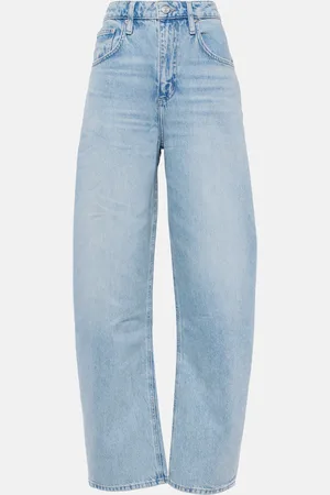 Frame Long Barrel high-rise barrel-leg jeans