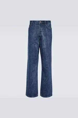 DRIES VAN NOTEN Marble-wash wide-leg jeans