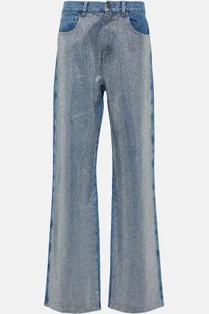 GIUSEPPE DI MORABITO Embellished high-rise wide-leg jeans