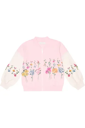 MONNALISA Floral cotton-blend bomber jacket