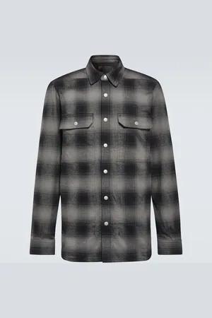 DRKSHDW BY RICK OWENS Checked cotton shirt
