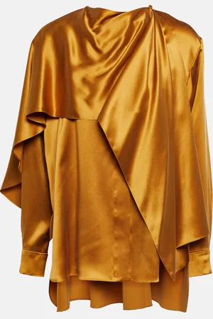 Roksanda Kata draped silk satin top